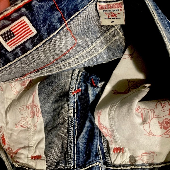 Rare! Ricky Red Label Super T True Religion size 31” W unaltered 34 3/4” L - Picture 6 of 12